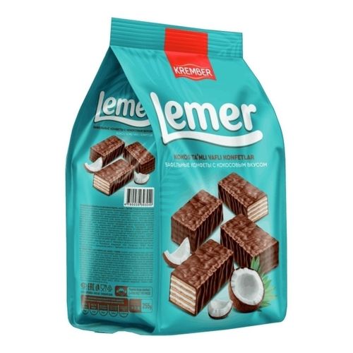 Конфеты вафельные Krember Lemer с кокосом 255 г