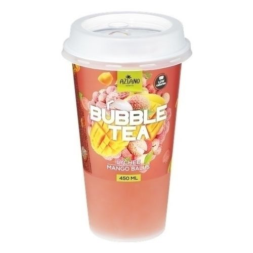 Холодный чай Aziano Bubble Tea Личи манго с джус боллами негазированный 450 мл