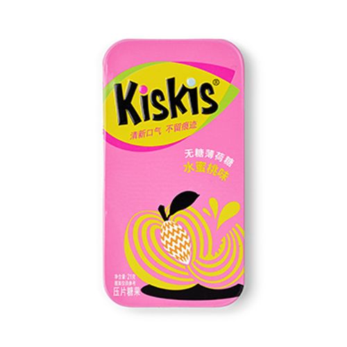 Леденцы KisKis мятные со вкусом персика без сахара 21 г