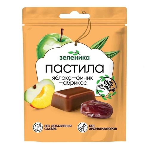 Пастила Зеленика с яблоком фиником абрикосом 5 шт 60 г