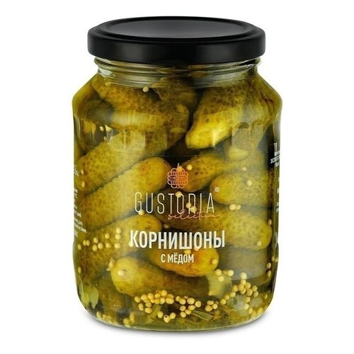 Огрурцы маринованные Gustoria Корнишоны с медом 350 г