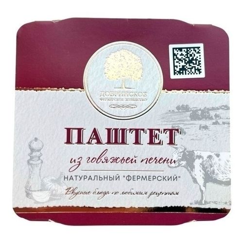 Паштет из говяжьей печени Добринское фермерское хозяйство Натуральный 100 г