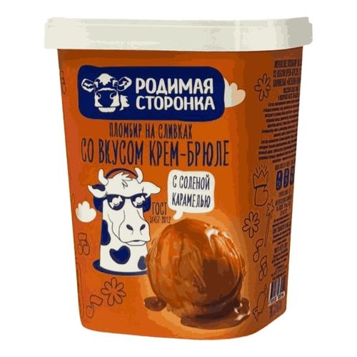 Мороженое пломбир Родимая Сторонка со вкусом крем-брюле БЗМЖ 300 г