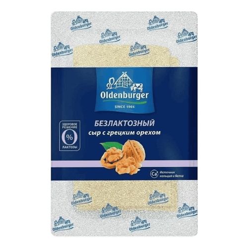 Сыр полутвердый Oldenburger Протеиновый с грецким орехом нарезка 30% 125 г
