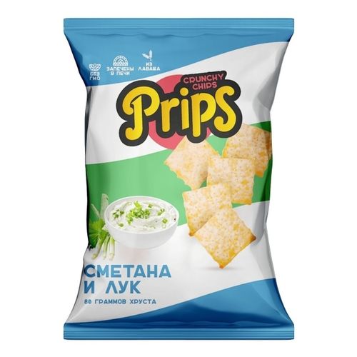 Чипсы пшеничные Prips Crunchy Chips сметана-лук 80 г