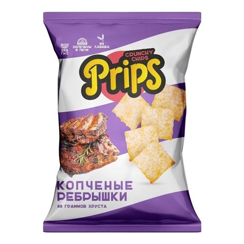 Чипсы пшеничные Prips Crunchy Chips копчёные рёбрышки 80 г