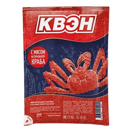 Крабовые палочки Квэн с мясом натурального краба замороженные 200 г