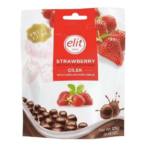 Драже Elite из молочного шоколада с клубничной начинкой 125 г