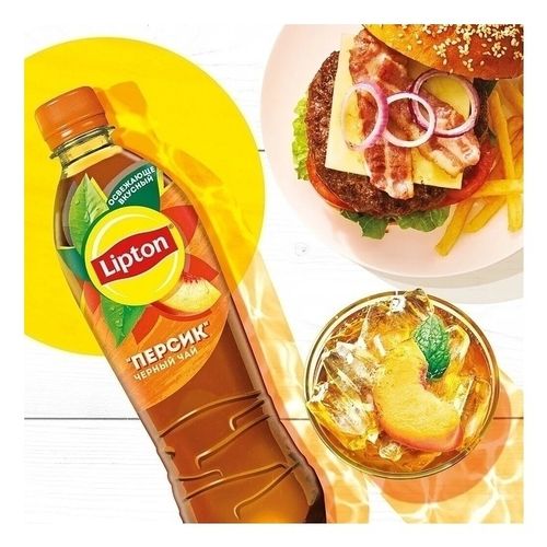 Холодный чай Lipton черный персик 500 мл