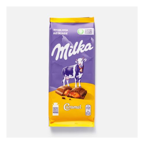 Шоколад Milka молочный с карамелью 90 г