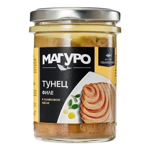 Тунец Магуро полосатый филе в оливковом масле 200 г