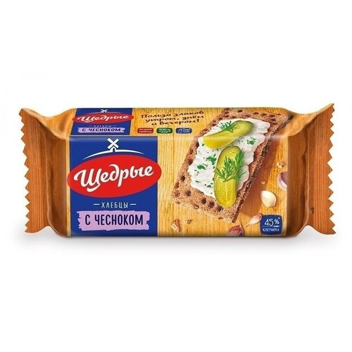 Хлебцы ржаные Щедрые с чесноком 100 г