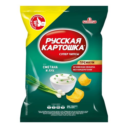 Чипсы картофельные Русская Картошка сметана с луком 80 г