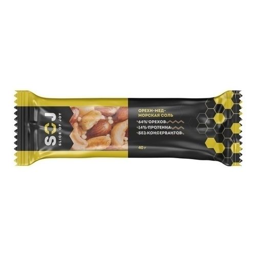 Батончик Slice of joy ореховый с медом 40 г