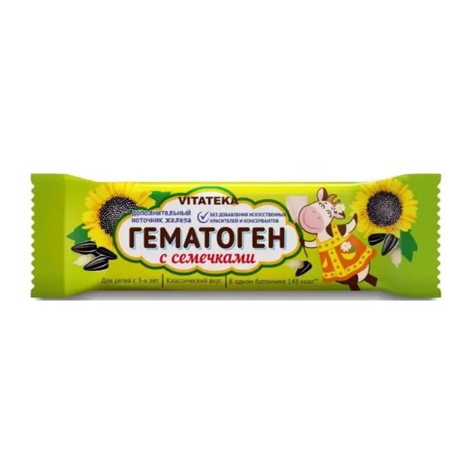 Vitateka Гематоген с кедровым орехом батончик 40 г