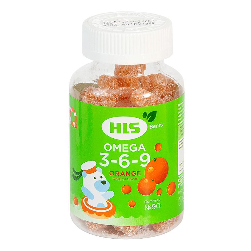 HLS Мишки Омега 3-6-9 пастилки для детей 90 шт
