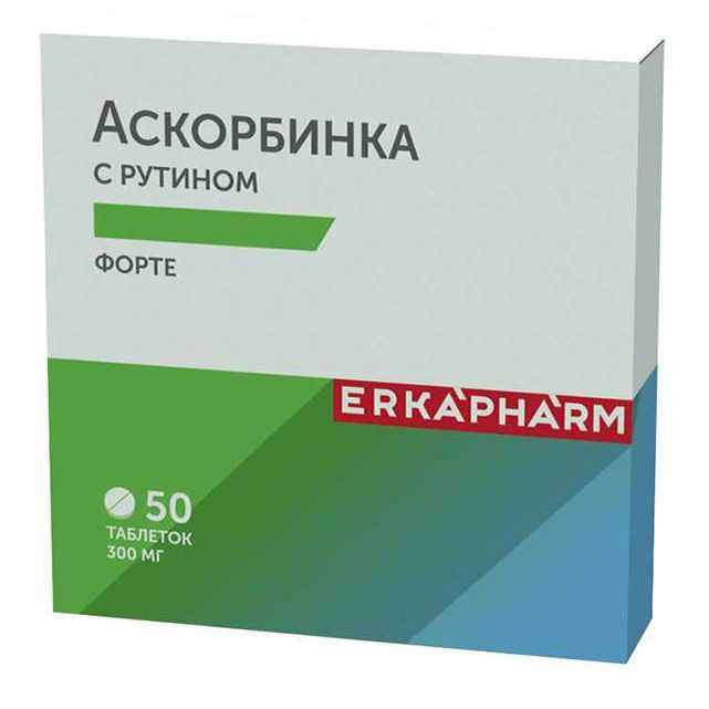Erkapharm Аскорбинка Форте с рутином таблетки 300 мг 50 шт