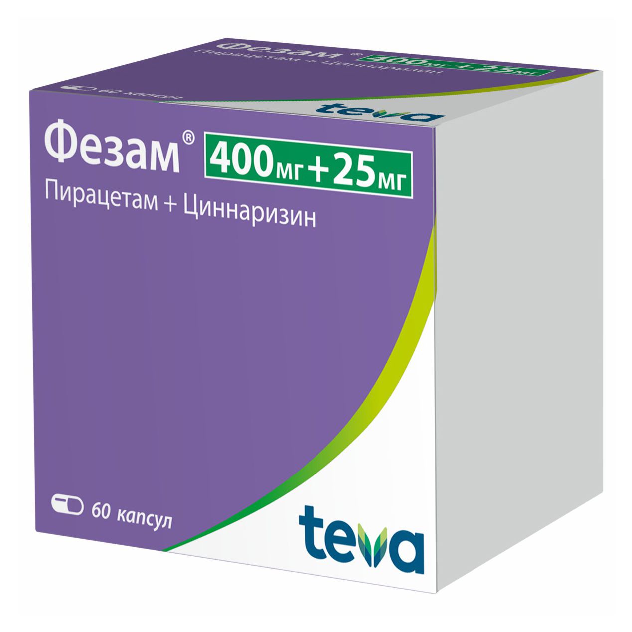 Фезам капсулы 400 мг + 25 мг 60 шт