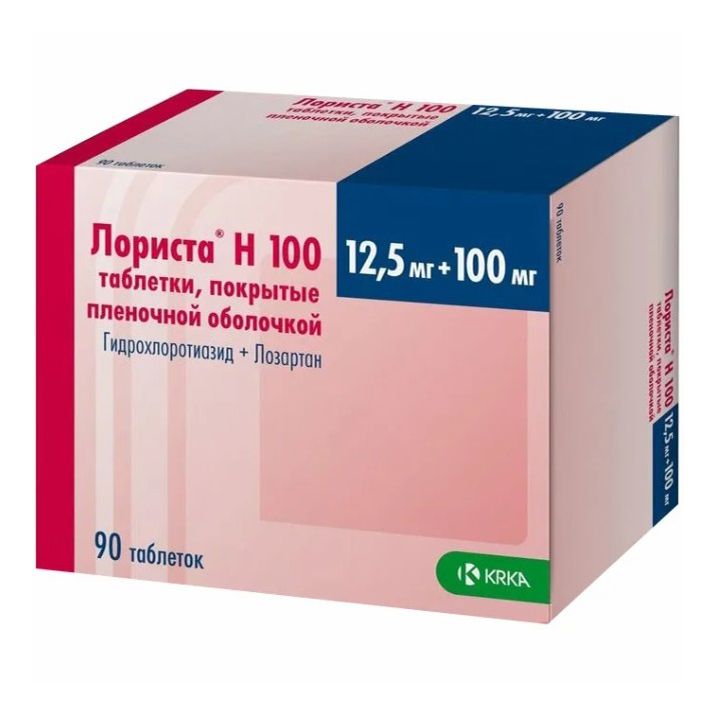 Лориста Н таблетки 100 мг + 12,5 мг 90 шт