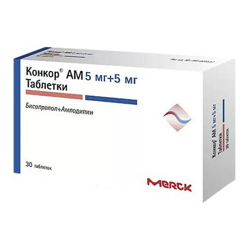 Конкор АМ таблетки 5 + 5 мг 30 шт
