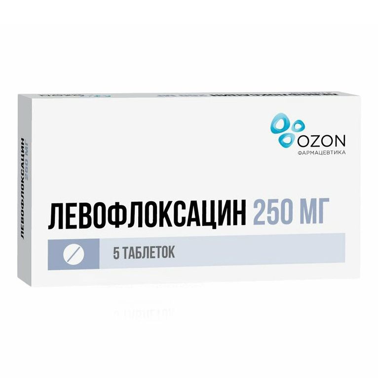 Левофлоксацин таблетки 250 мг 5 шт
