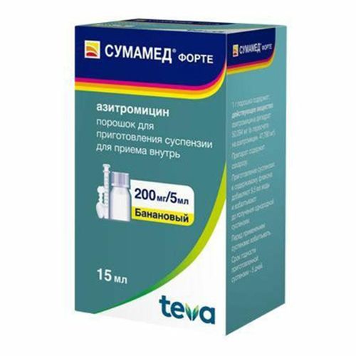 Сумамед форте порошок 200 мг/5 мл 15 мл
