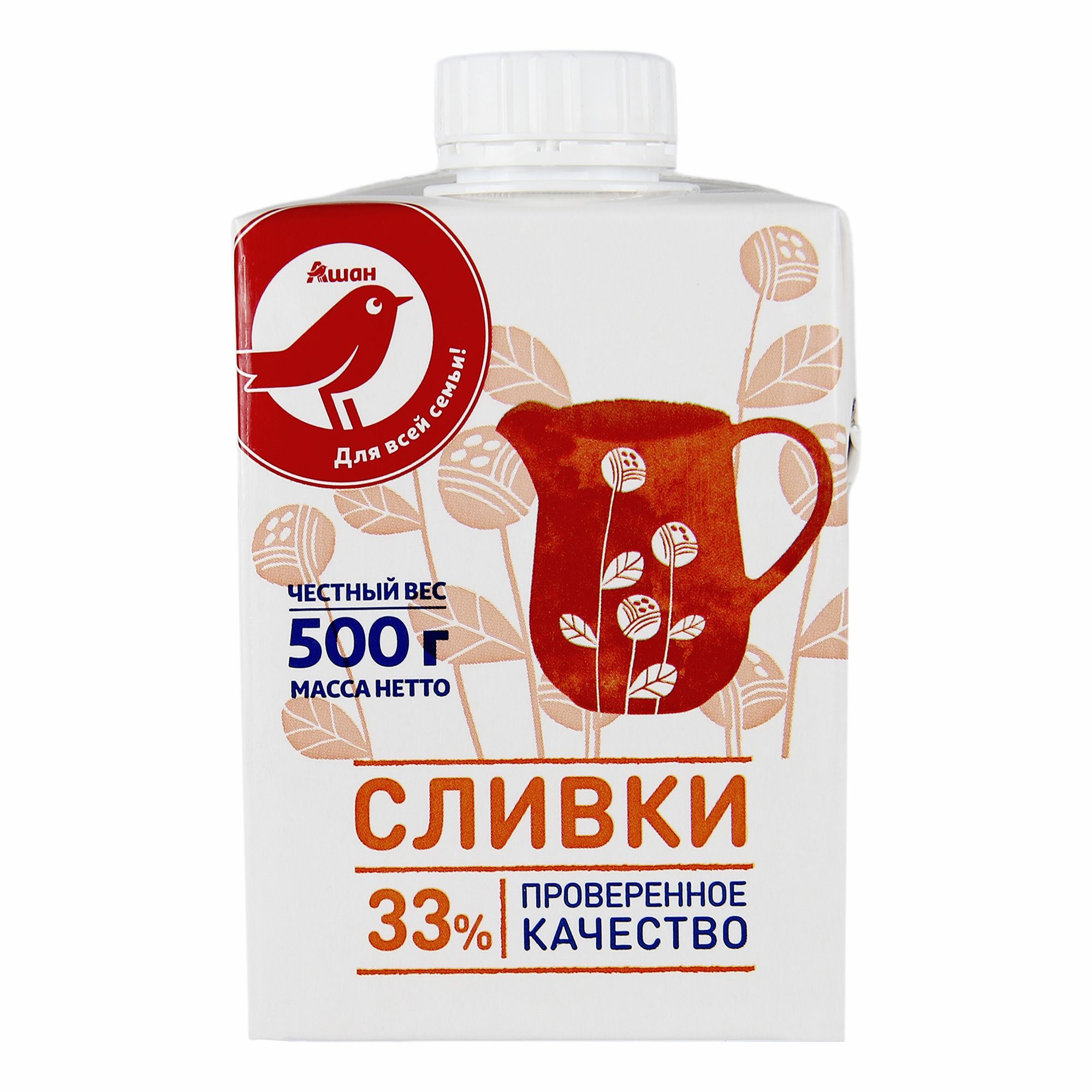Сливки АШАН Красная птица 0,5