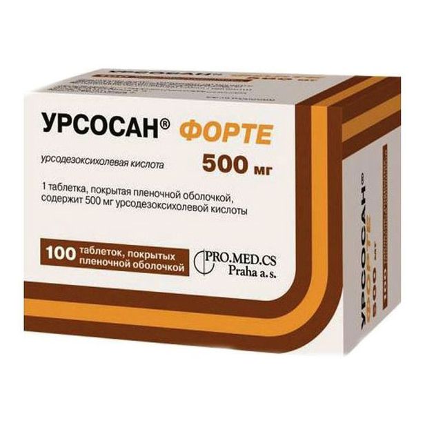 Урсосан Форте таблетки 500 мг 100 шт