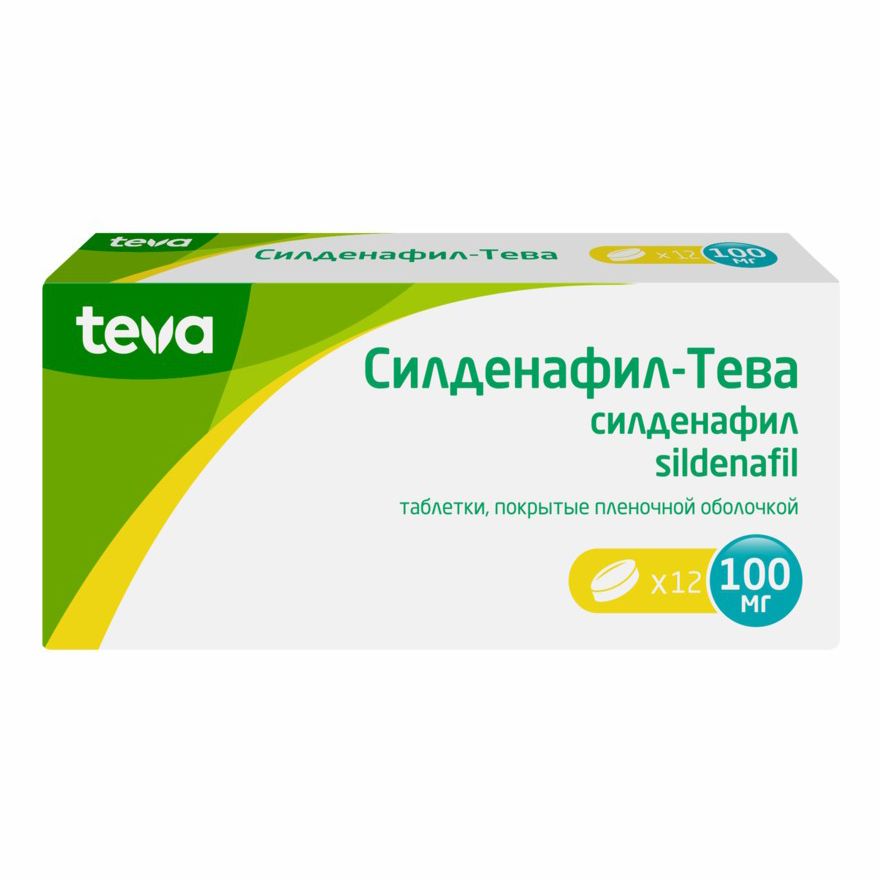 Силденафил-Тева таблетки 100 мг 12 шт