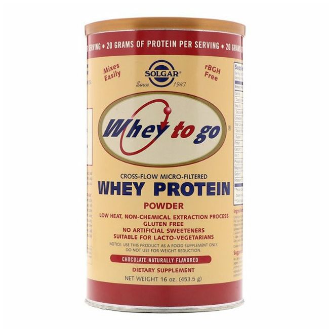 Сыворотка Solgar Whey to go порошок со вкусом шоколада 453,5 г
