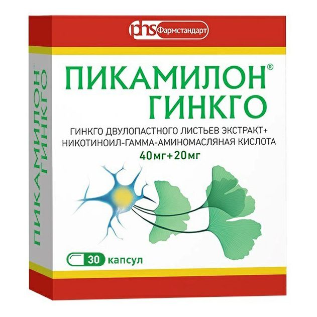Пикамилон Гинкго капсулы 40 мг + 20 мг 30 шт
