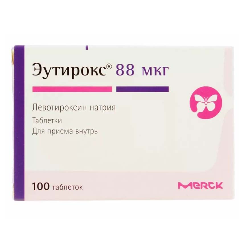 Эутирокс таблетки 88 мкг 100 шт