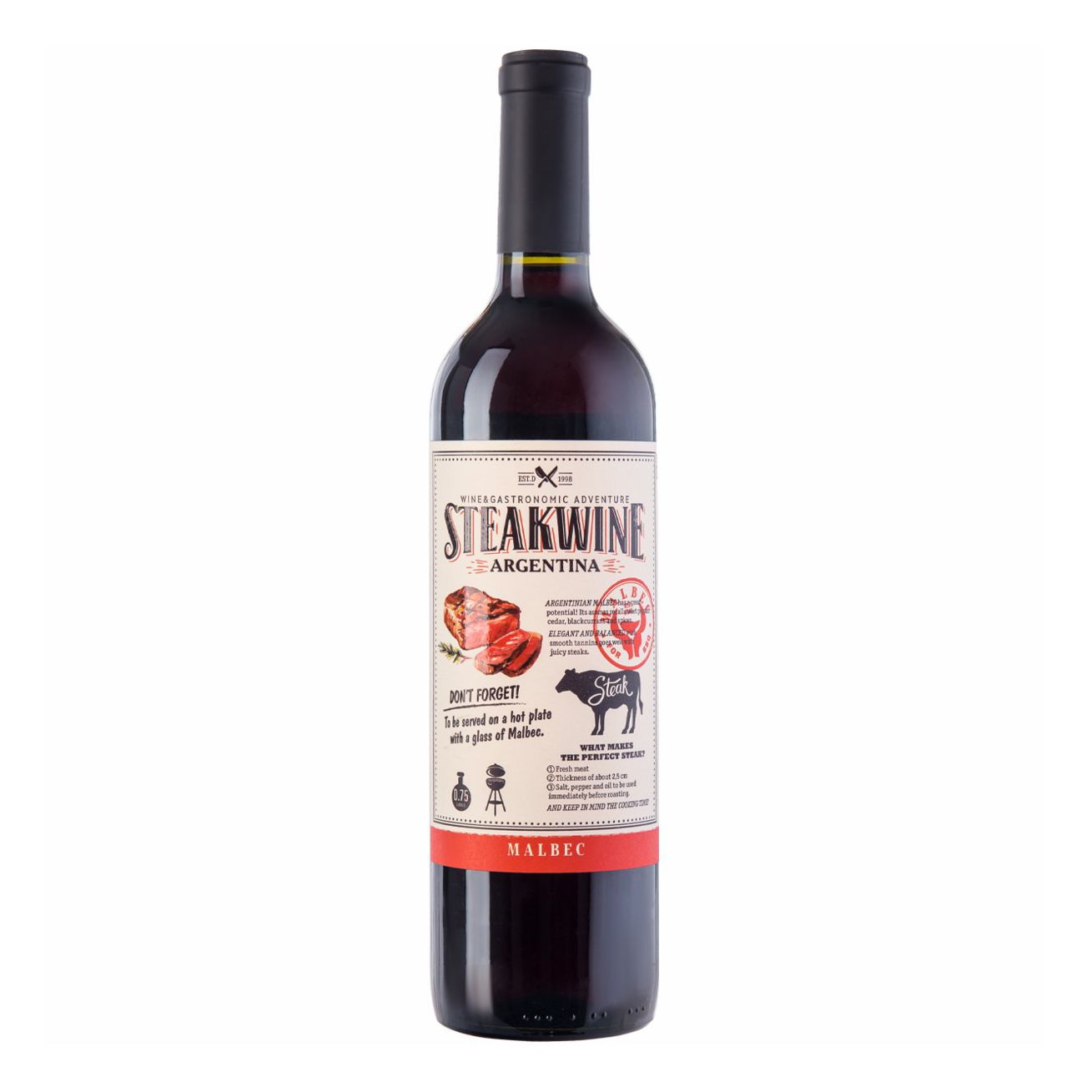 Красное полусухое вино Steakwine Мальбек 0,75 л