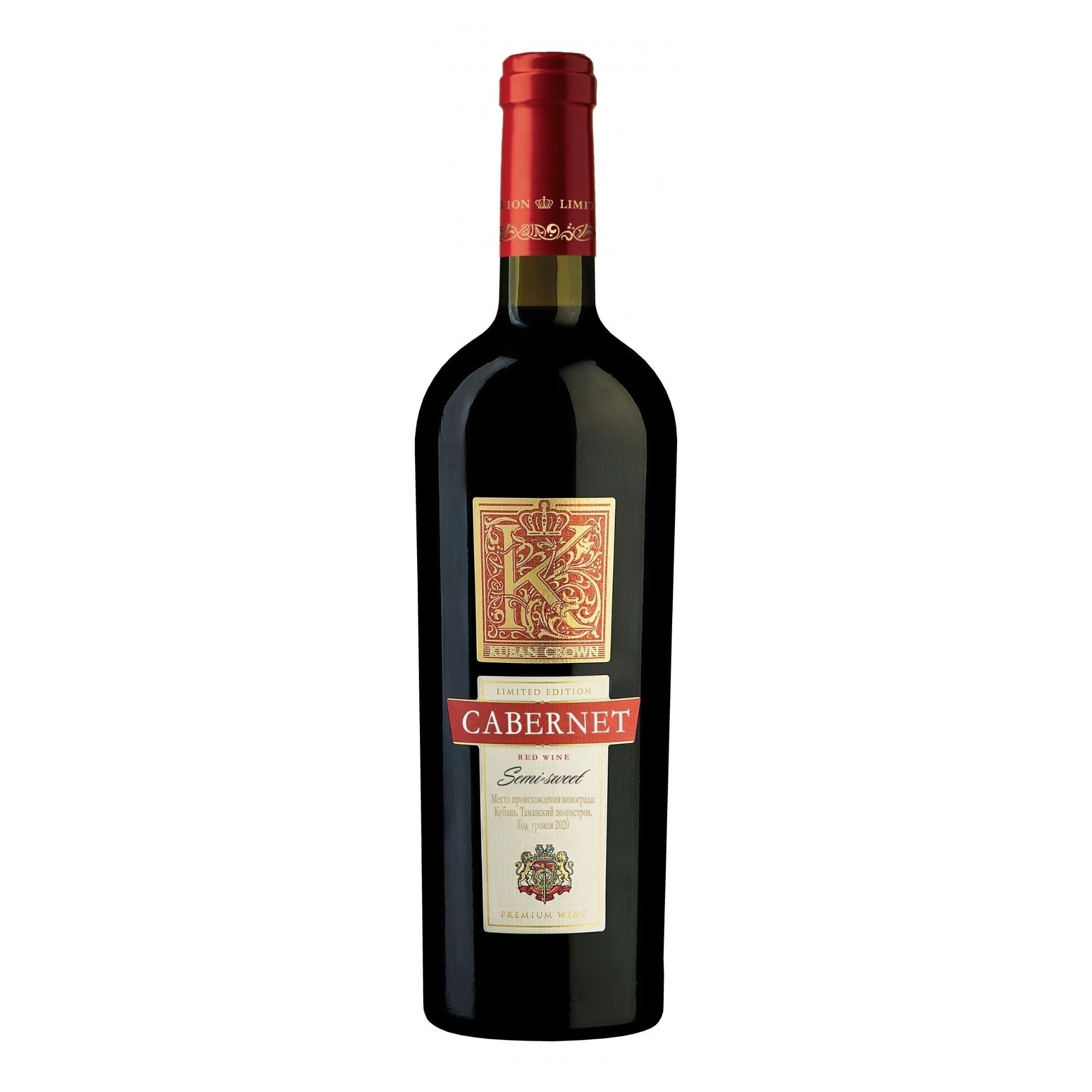 Красное полусладкое вино Kuban Crown Каберне 0,75 л