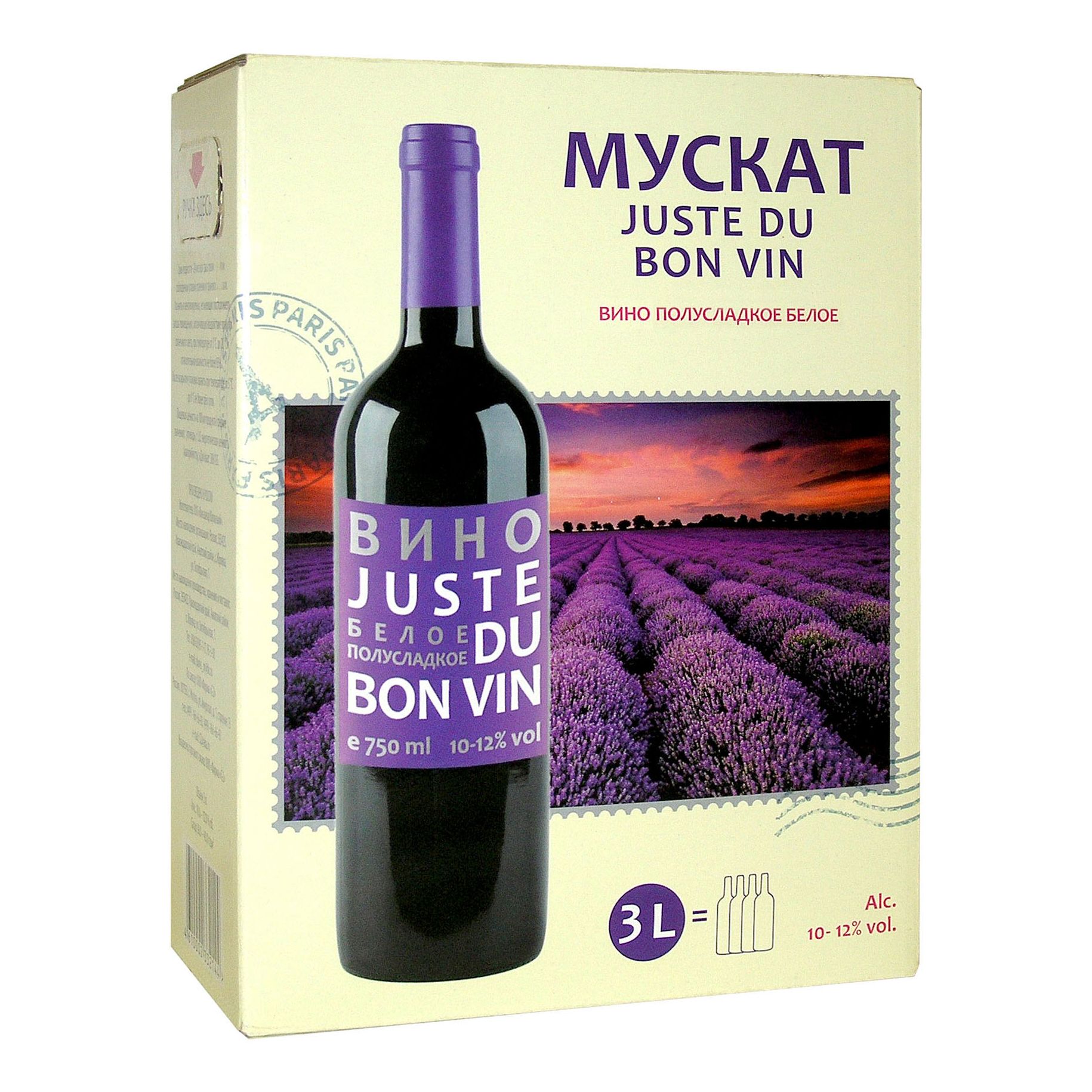 Полусладкое вино Juste du Bon Vin Мускат 3 л