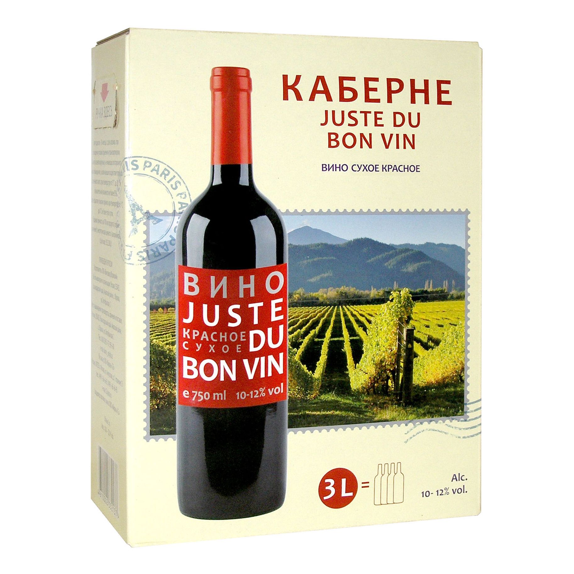 Красное сухое вино Juste du Bon Vin 3 л