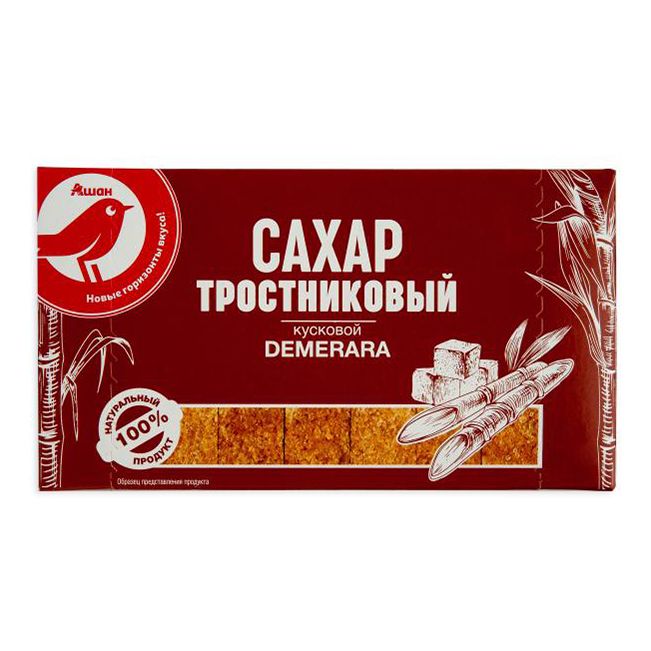 Сахар тростниковый АШАН Красная птица 500 г