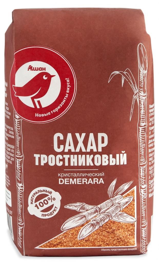 Сахар тростниковый АШАН Красная птица 900 г
