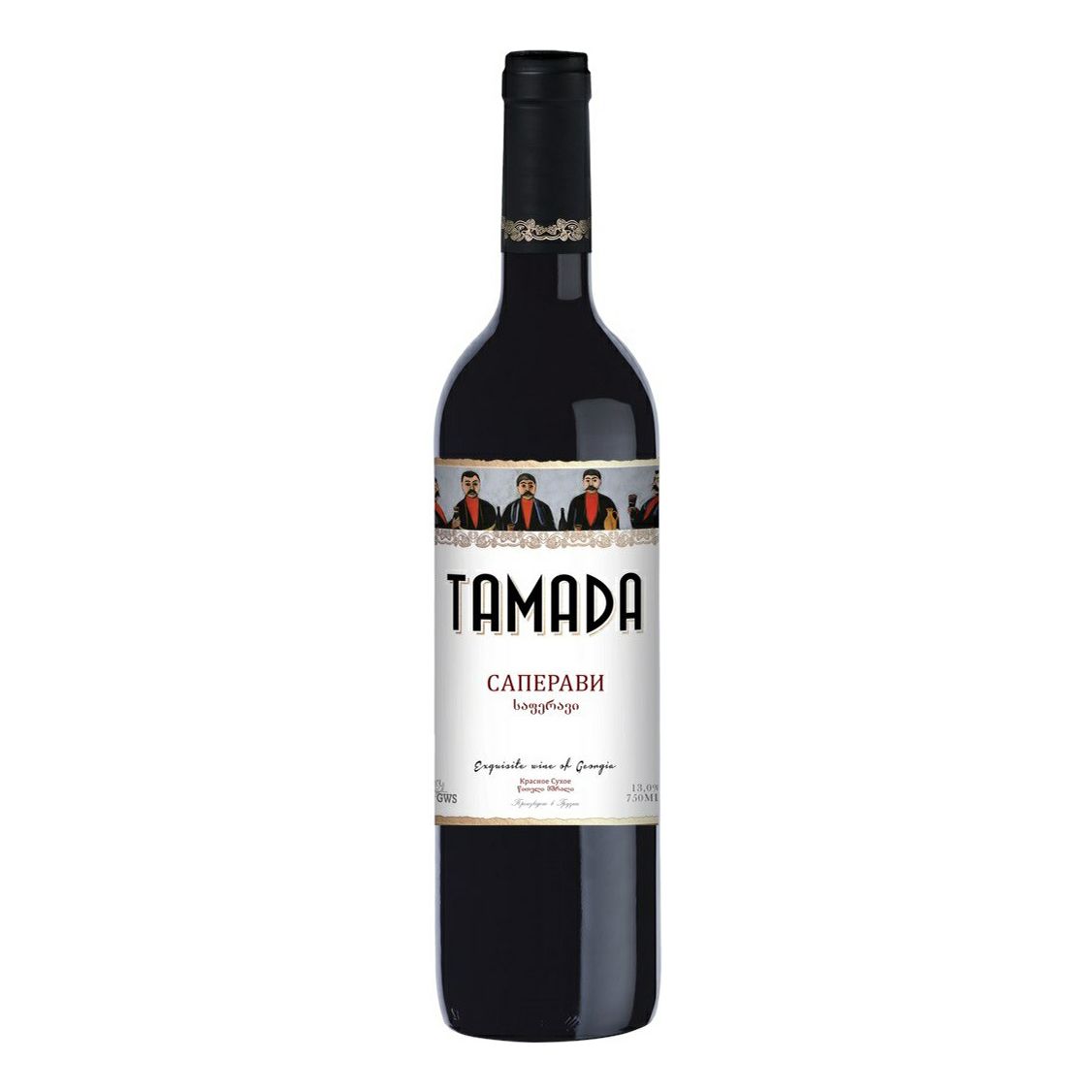 Красное сухое вино Тамада Саперави 0,75 л