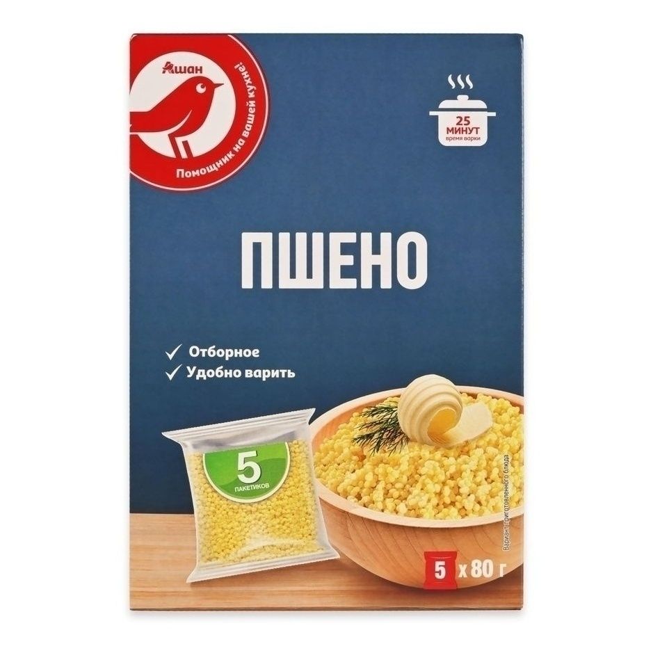 Пшено АШАН Красная птица 400 г