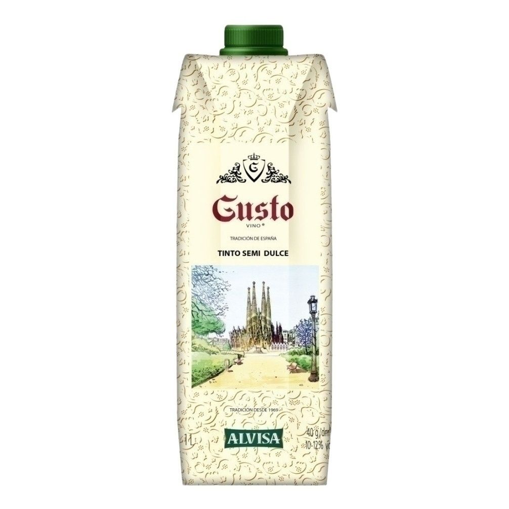 Красное полусладкое вино Gusto 1 л
