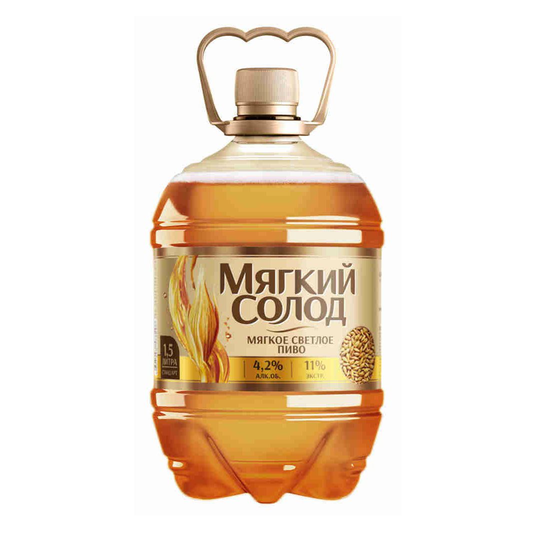 Пиво Мягкий солод светлое 1,5 л