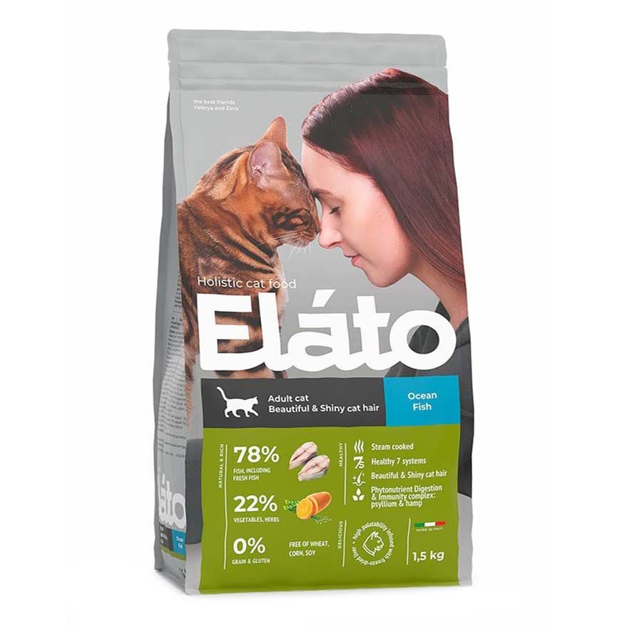 Сухой корм для кошек Elato 1,5 кг