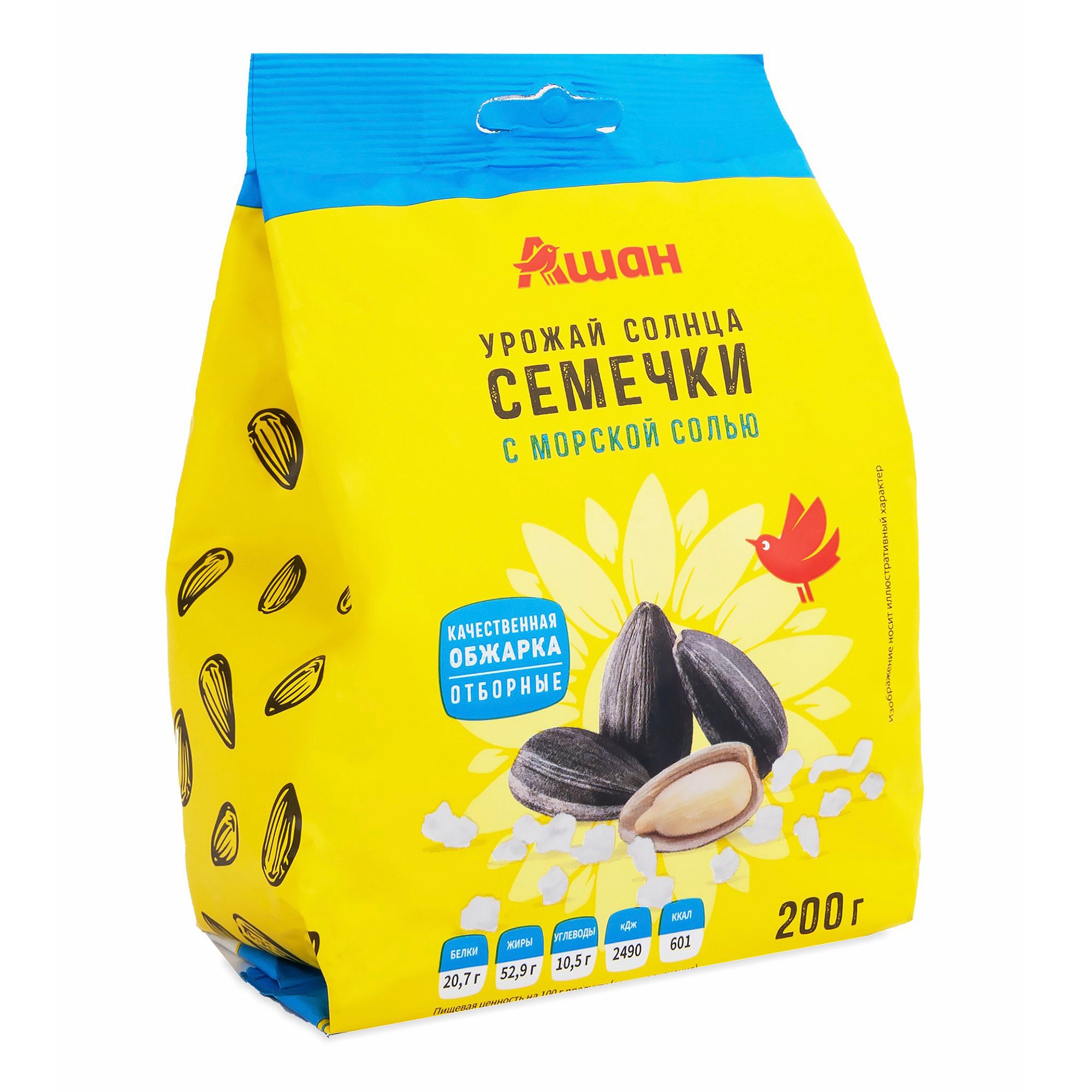 Семечки подсолнечные АШАН Красная птица 200 г