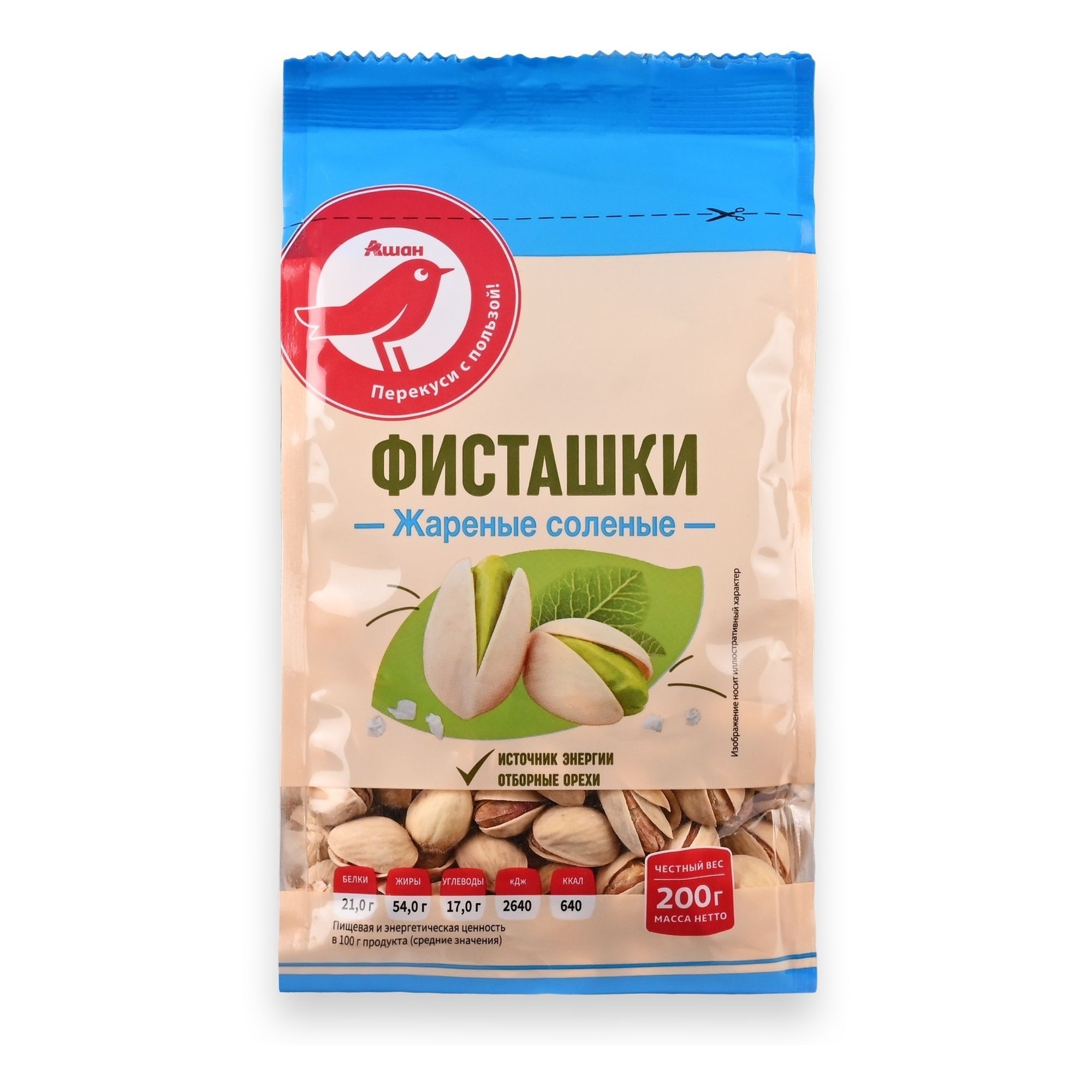 Фисташки АШАН Красная птица 200 г