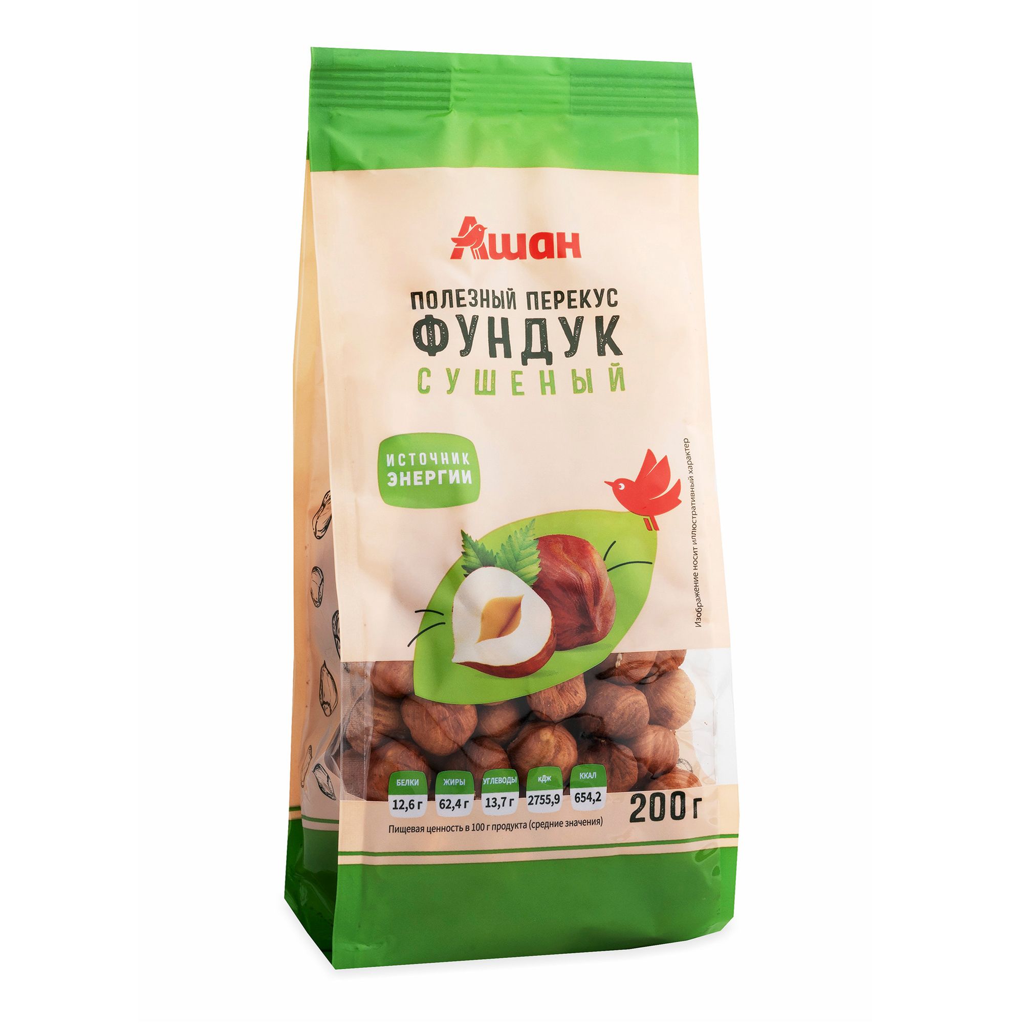 Фундук АШАН Красная птица 200 г