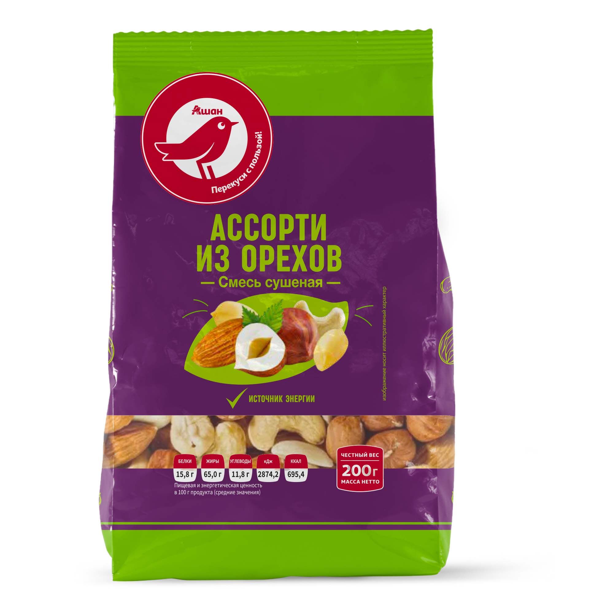 Ореховая смесь АШАН Красная птица 200 г