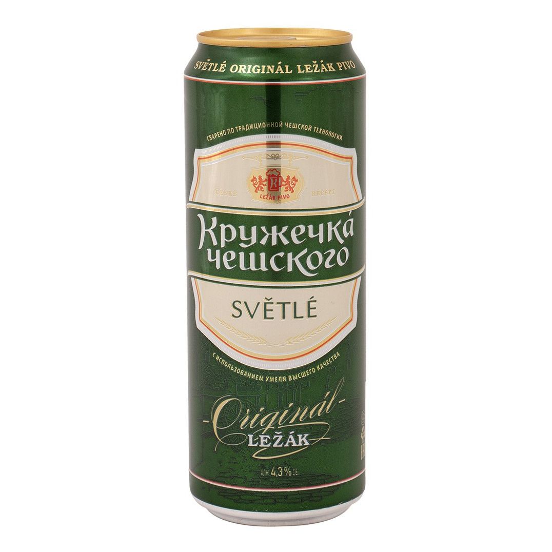 Пиво Кружечка Чешского светлое 0,43 л