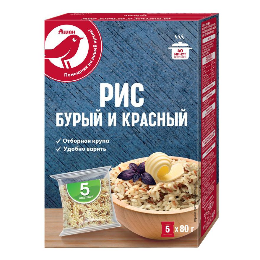Рис АШАН Красная птица 400 г
