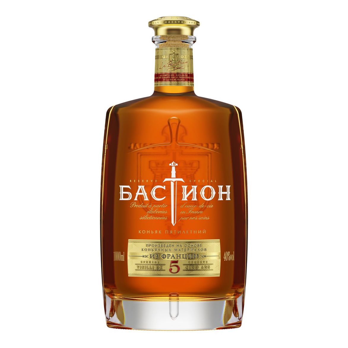Коньяк Бастион 5 лет 1 л